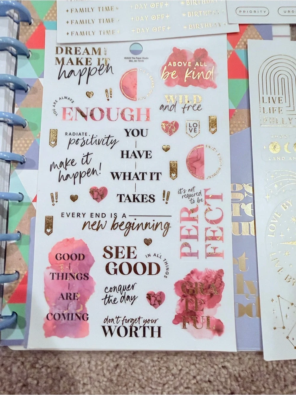 Happy Planner Disc Bound Planner Inserts Dashboards Sticker Bundles